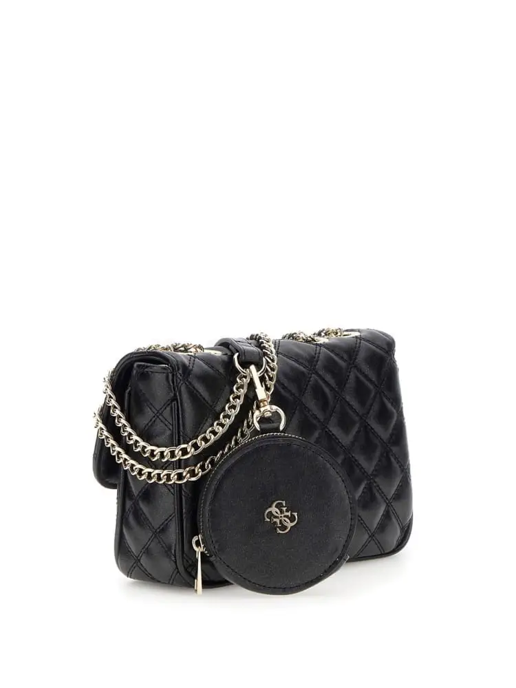 borsa nera bambina mini logo miniatura 2