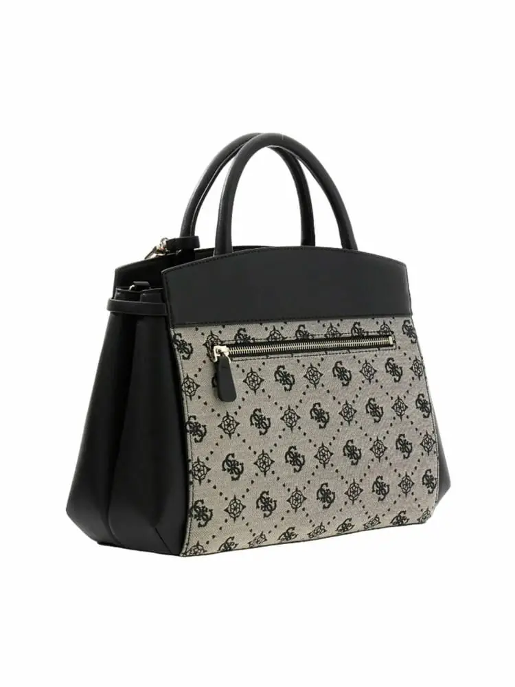 borsa nera donna logo all over miniatura 3