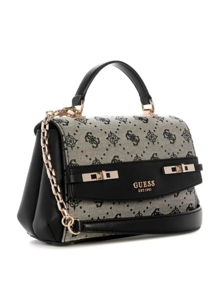 borsa nera donna logo all over miniatura 3