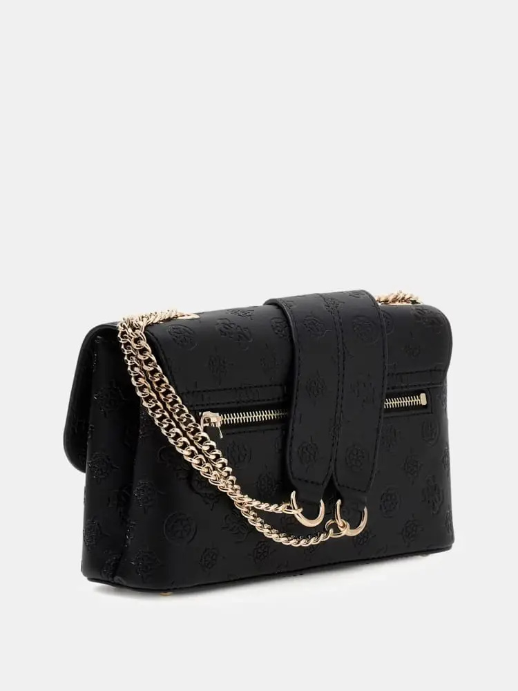 borsa nera donna logo all over miniatura 2