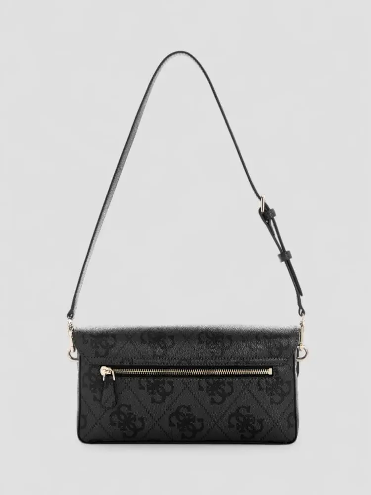 borsa nera donna logo all over miniatura 2