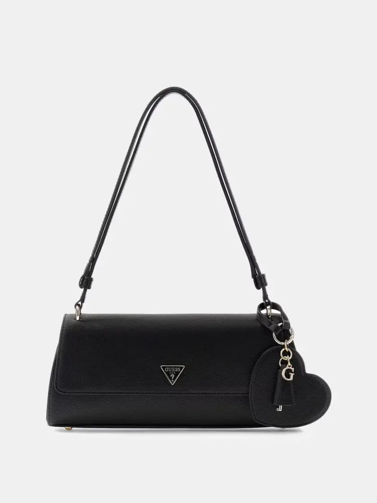 borsa nera donna mini logo sul davanti