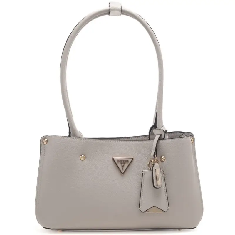 Guess borsa noelle tote da donna in pelle martellata con logo sul davanti avorio
