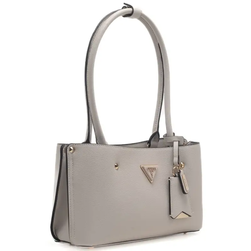 Guess borsa noelle tote da donna in pelle martellata con logo sul davanti avorio miniatura 2