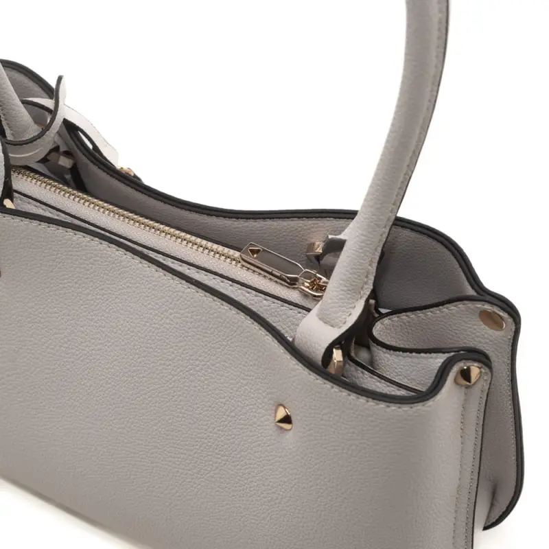 Guess borsa noelle tote da donna in pelle martellata con logo sul davanti avorio miniatura 3