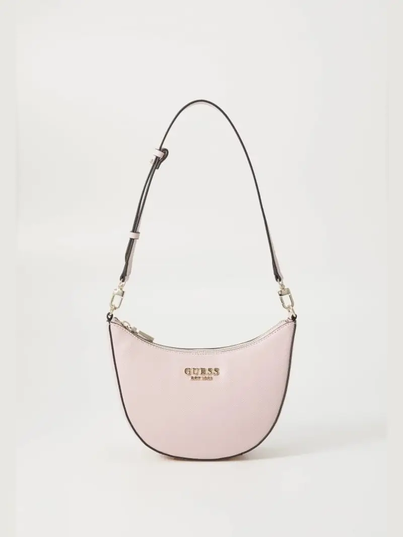 Guess borsa rosa donna a spalla in ecopelle mini logo sul davanti