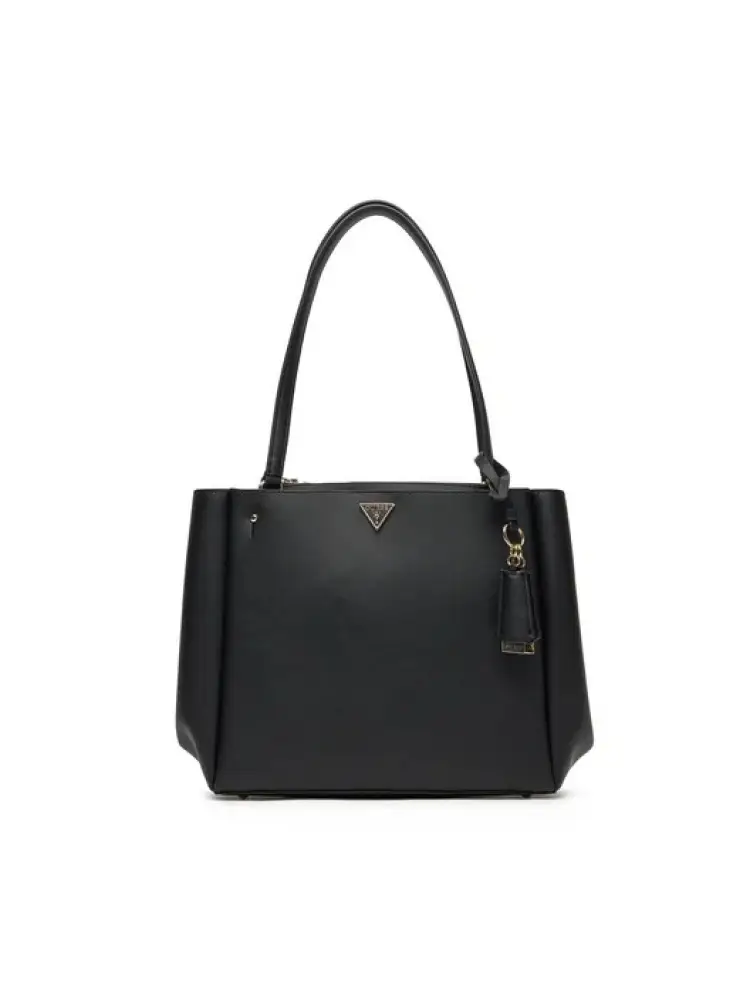 borsa shopping grande talent in ecopelle liscia nera con logo