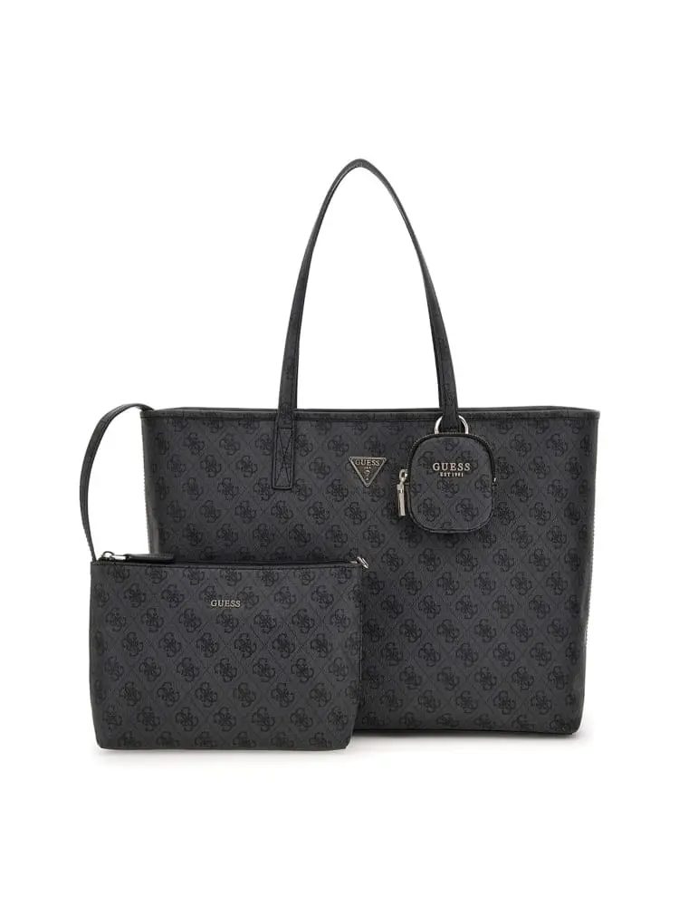 borsa tecnologica grande power play ii in ecopelle nera logo all over