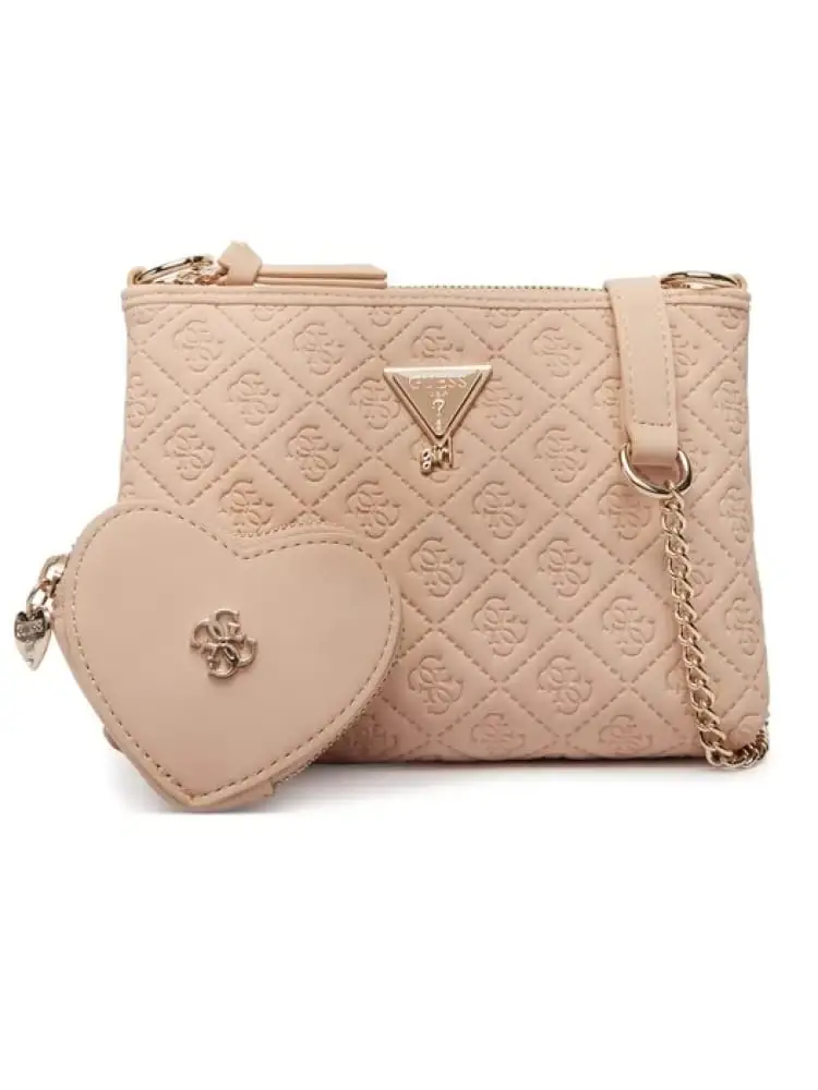 borsetta a tracolla donna rosa con pattern logato