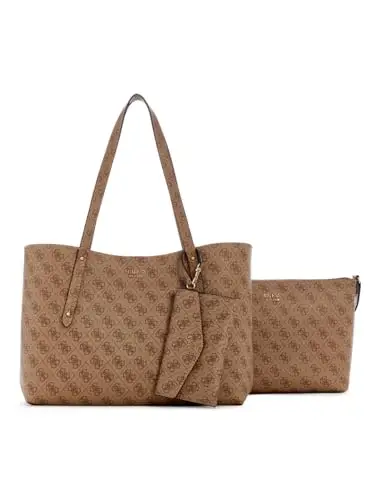 GUESS Brenton Tote Latte Logo