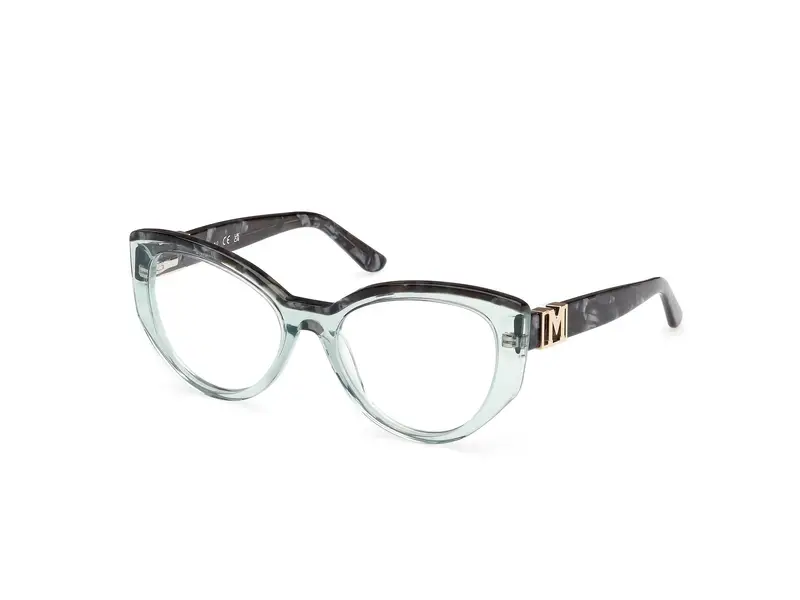 Guess by Marciano Donna GM50031 095 Montature da vista Acetato Verde Cat Eye Normale