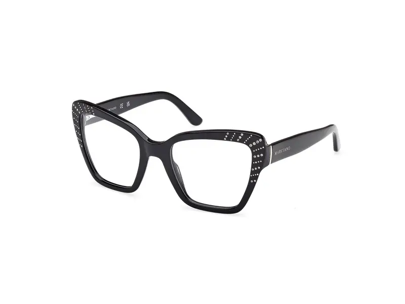 Guess by Marciano Donna GM50034 001 Montature da vista Acetato Nero Farfalla Normale