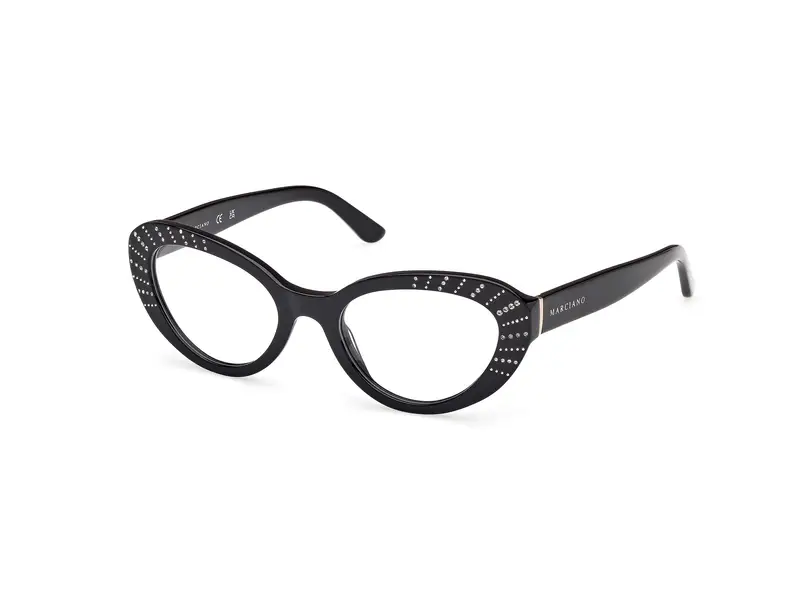 Guess by Marciano Donna GM50035 001 Montature da vista Acetato Nero Rotonda Normale
