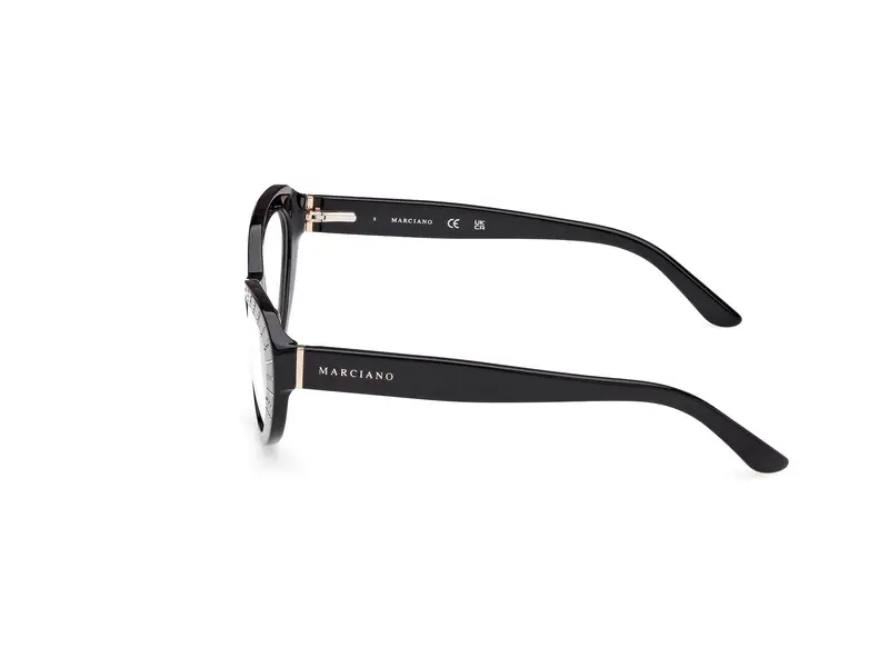 Guess by Marciano Donna GM50035 001 Montature da vista Acetato Nero Rotonda Normale miniatura 2