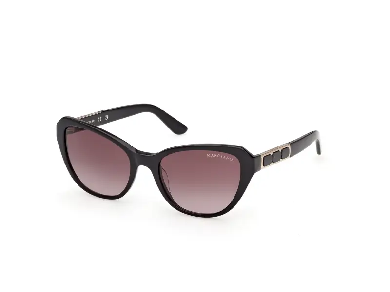 Donna Guess by Marciano GM00034 01F Occhiali da sole Acetato Nero Marrone Cat Eye Normale