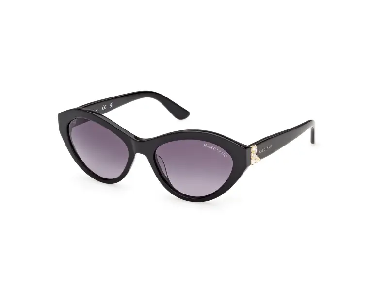 Donna Guess by Marciano GM00039 01B Occhiali da sole Acetato Nero Fumo Cat Eye Normale