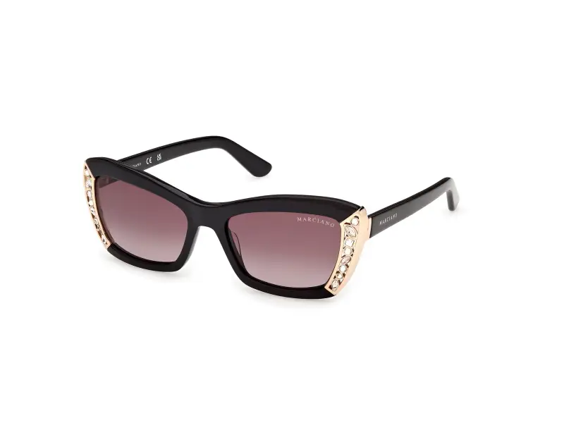 Donna Guess by Marciano GM00041 01F Occhiali da sole Acetato Nero Marrone Squadrata Normale