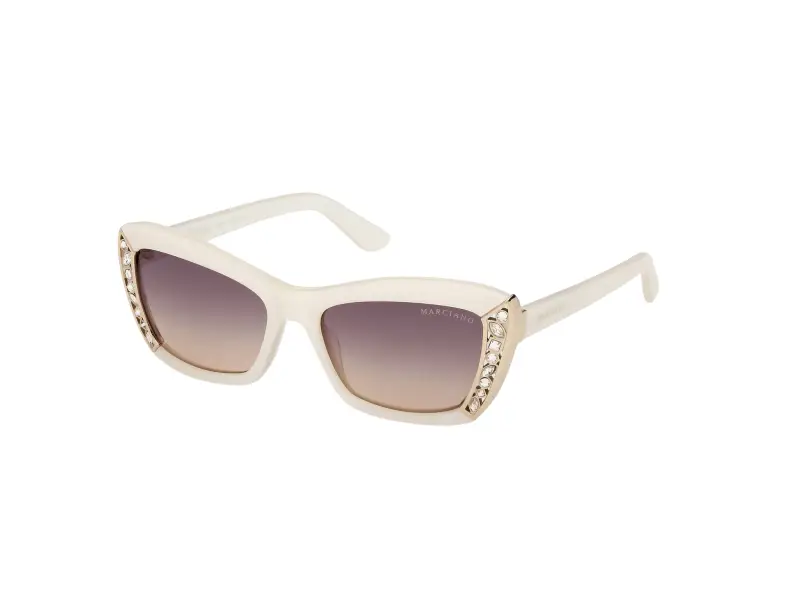 Donna Guess by Marciano GM00041 25B Occhiali da sole Acetato Avorio Fumo Squadrata Normale