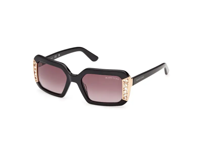 Donna Guess by Marciano GM00042 01F Occhiali da sole Acetato Nero Marrone Geometrica Normale