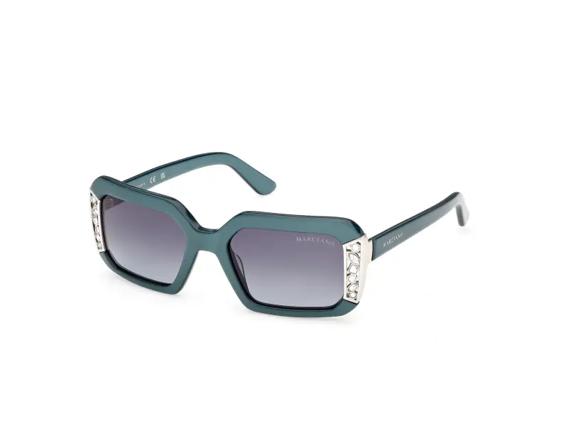 Donna Guess by Marciano GM00042 87W Occhiali da sole Acetato Turchese Blu Geometrica Normale
