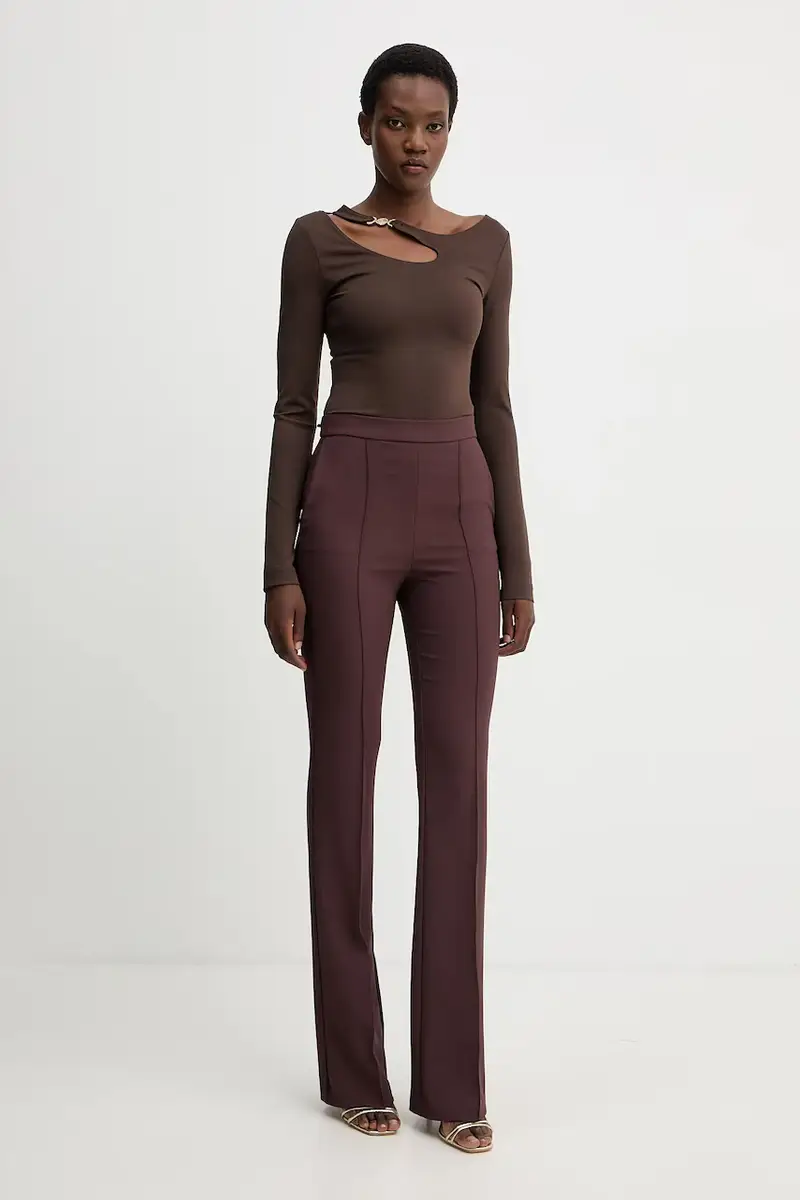 camicetta ELEANOR donna colore marrone con applicazione W5BP18 KC7M2 miniatura 2