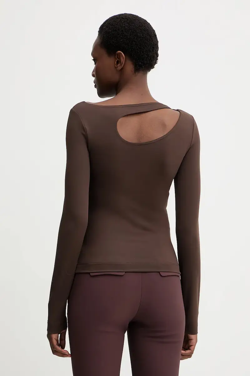 camicetta ELEANOR donna colore marrone con applicazione W5BP18 KC7M2 miniatura 3