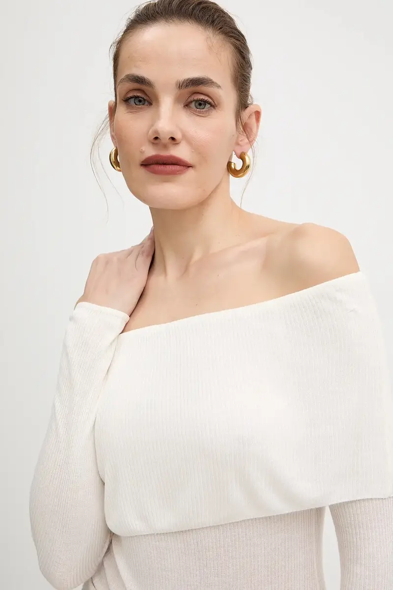 camicia a maniche lunghe MELANIE colore beige W5BR48 Z0612 miniatura 4