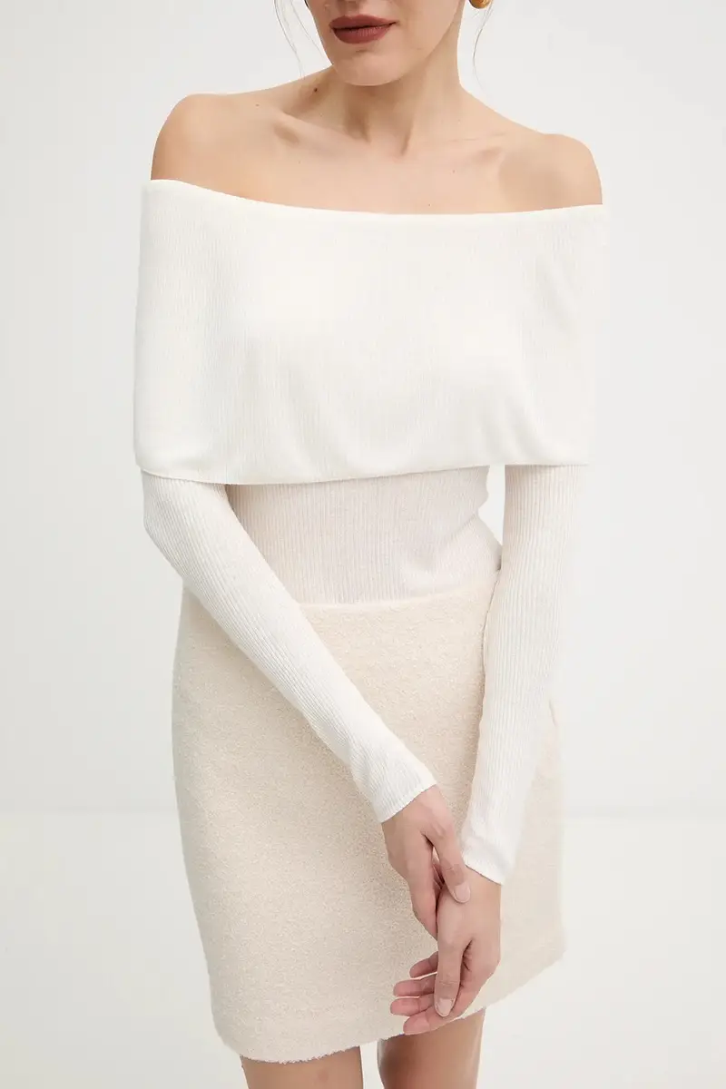 camicia a maniche lunghe MELANIE colore beige W5BR48 Z0612 miniatura 5