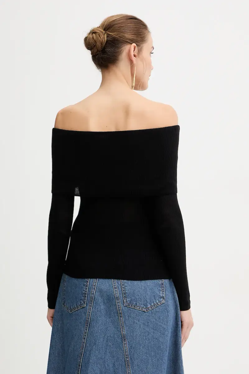 camicia a maniche lunghe MELANIE colore nero W5BR48 Z0612 miniatura 3