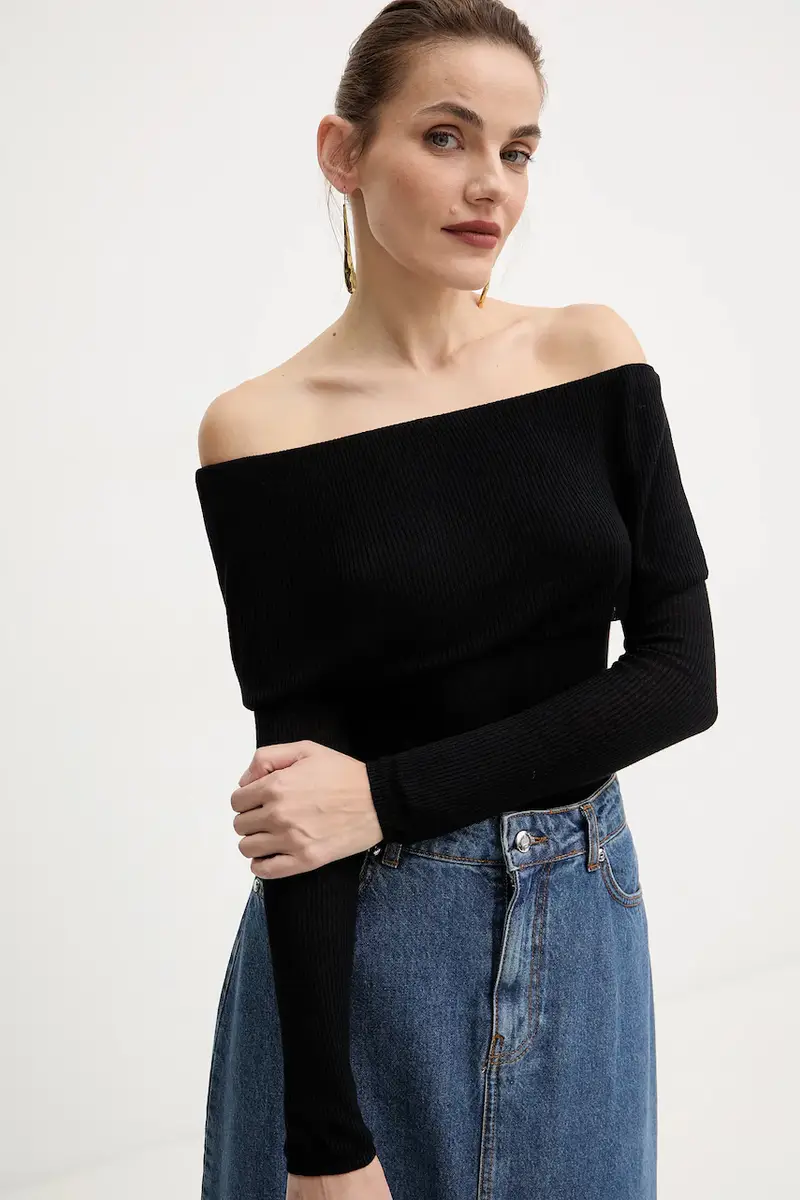 camicia a maniche lunghe MELANIE colore nero W5BR48 Z0612 miniatura 4