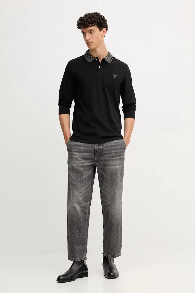 camicia a maniche lunghe uomo colore nero M5YP58 K7O64 miniatura 2