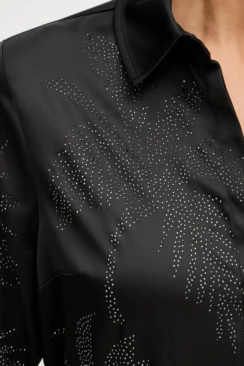 camicia AGNES donna colore nero W5YH40 WFQC2 miniatura 5