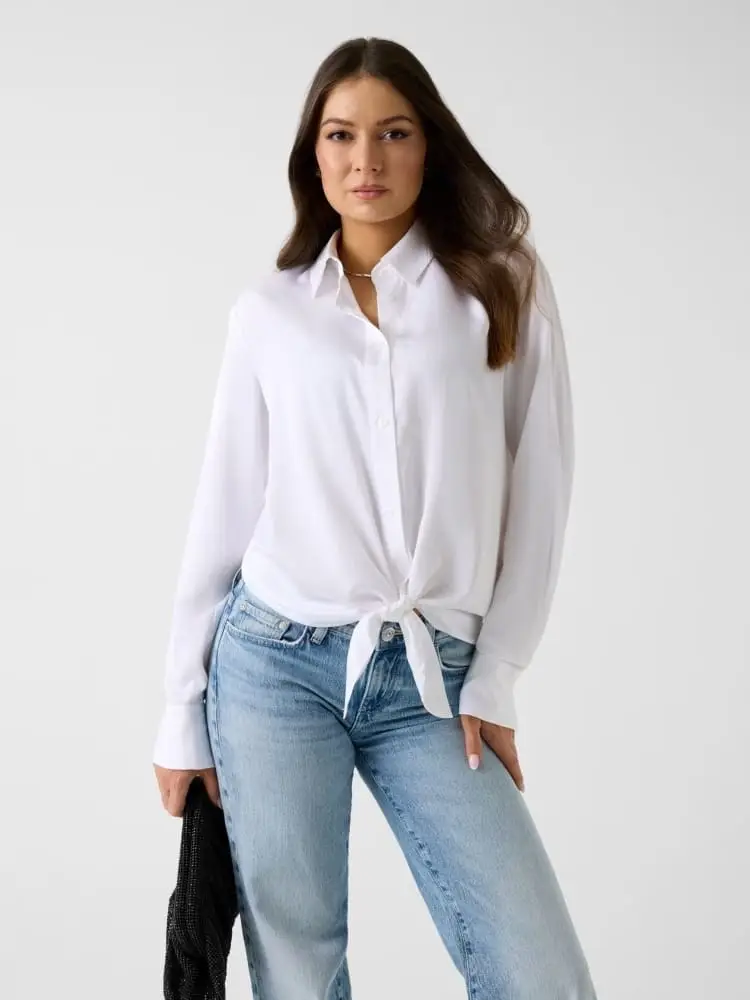 camicia bianca donna in raso