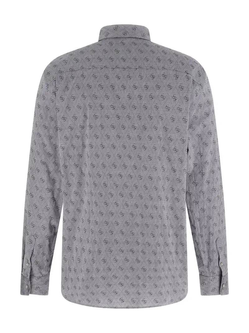 Camicia blu fumo / nero miniatura 2