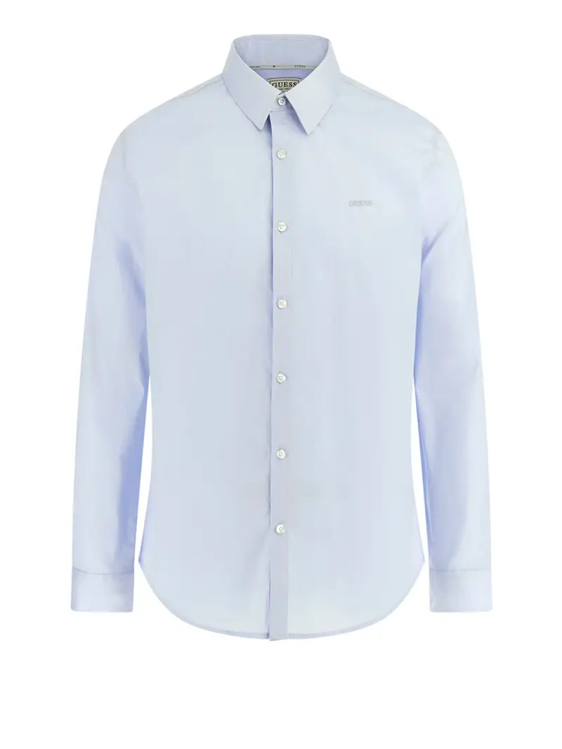 camicia classica guess da uomo - celeste