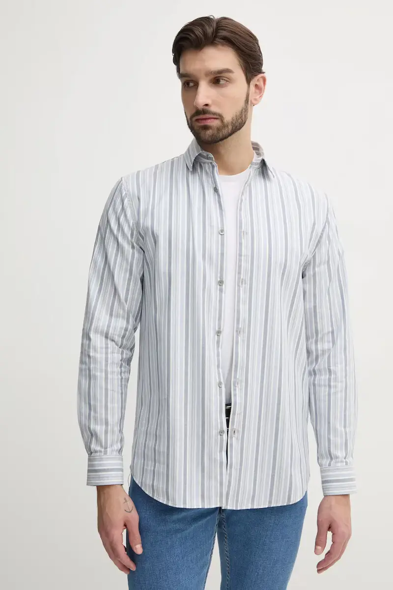 camicia COLLINS uomo colore grigio M5RH29 WGXI1