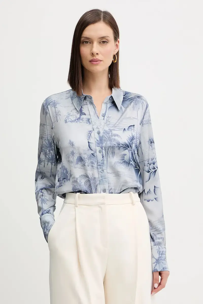 camicia CONCETTA donna colore blu W5YH03 WF1T2