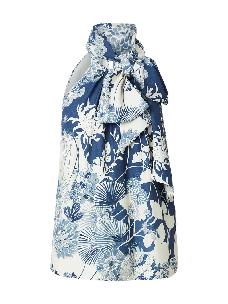 Camicia da donna blu chiaro / blu scuro / bianco naturale