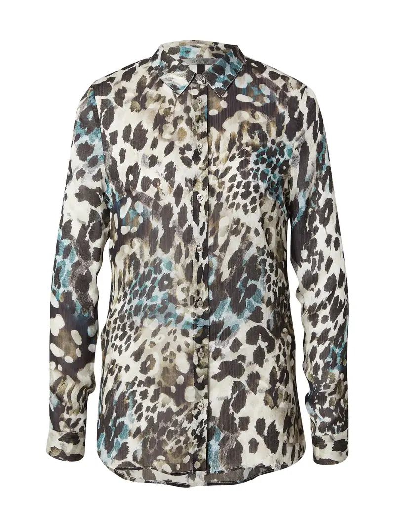 GUESS Camicia da donna 'CLOUIS'  marrone / petrolio / nero / bianco