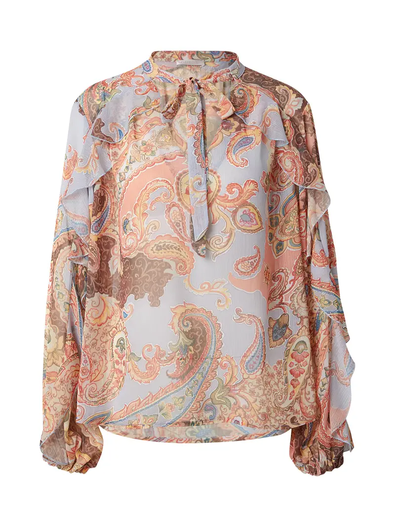 Camicia da donna marrone scuro / grigio / oliva / corallo