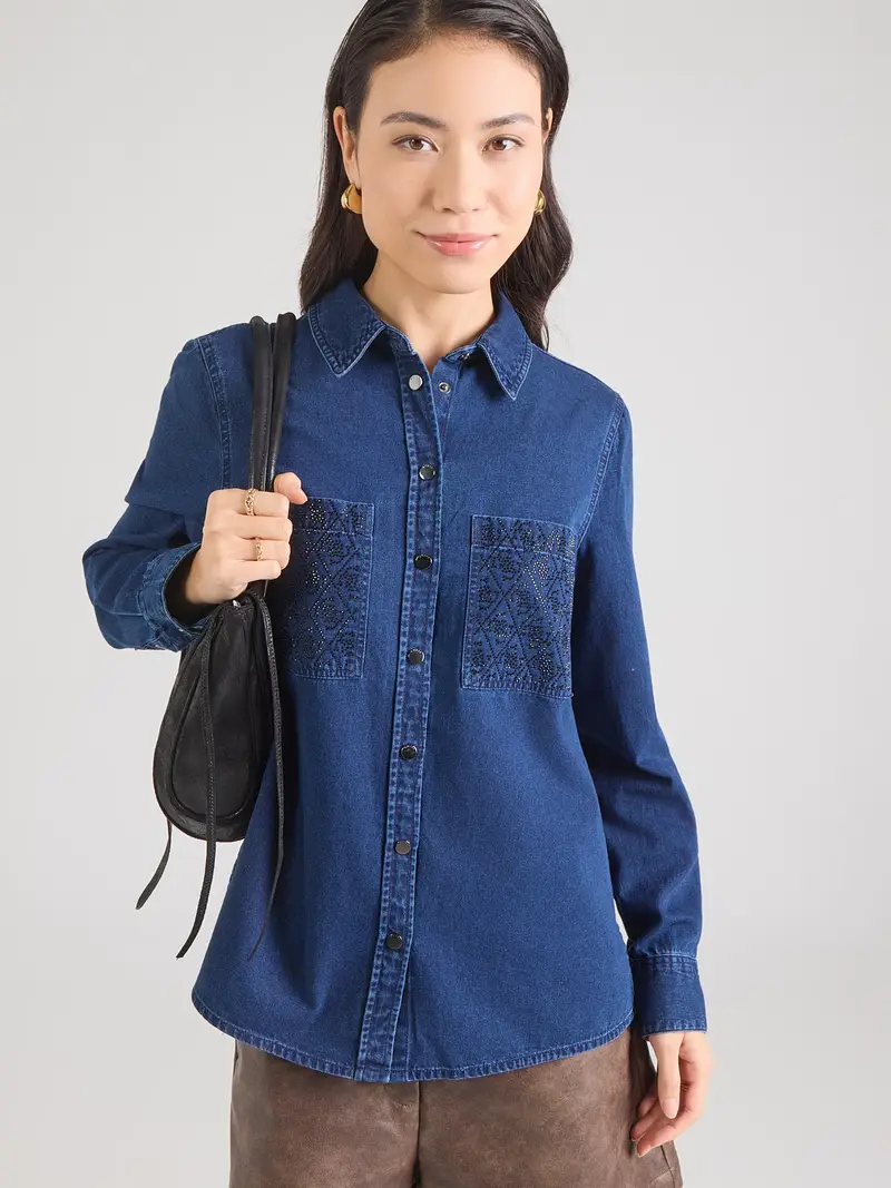Camicia da donna MONIQUE blu / nero miniatura 2
