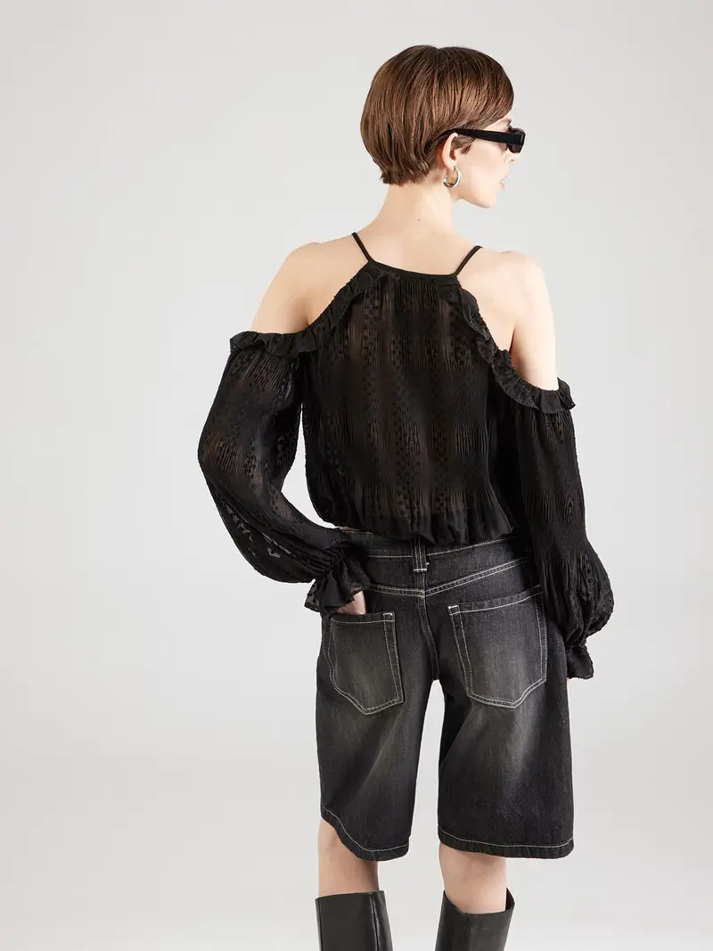 Camicia da donna nero miniatura 3