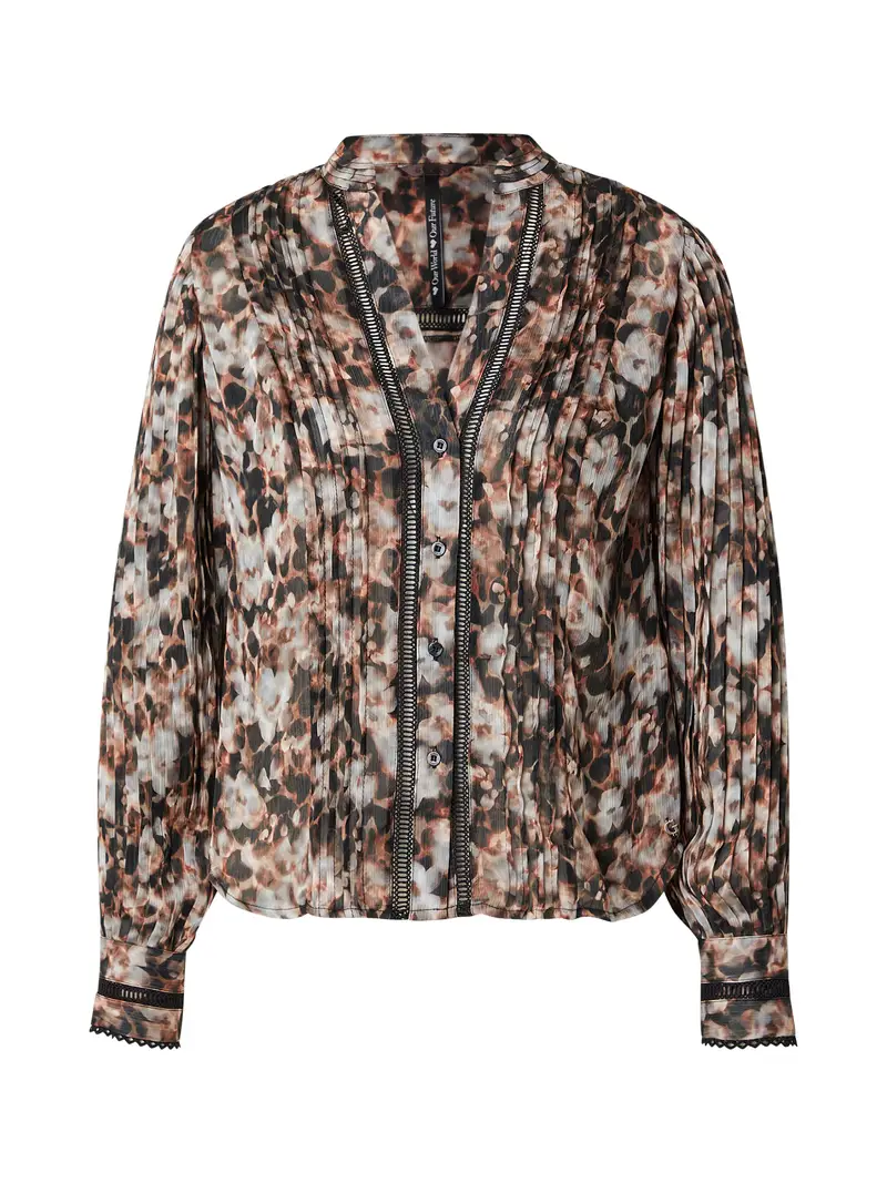 Camicia da donna New Josette marrone / nero / bianco