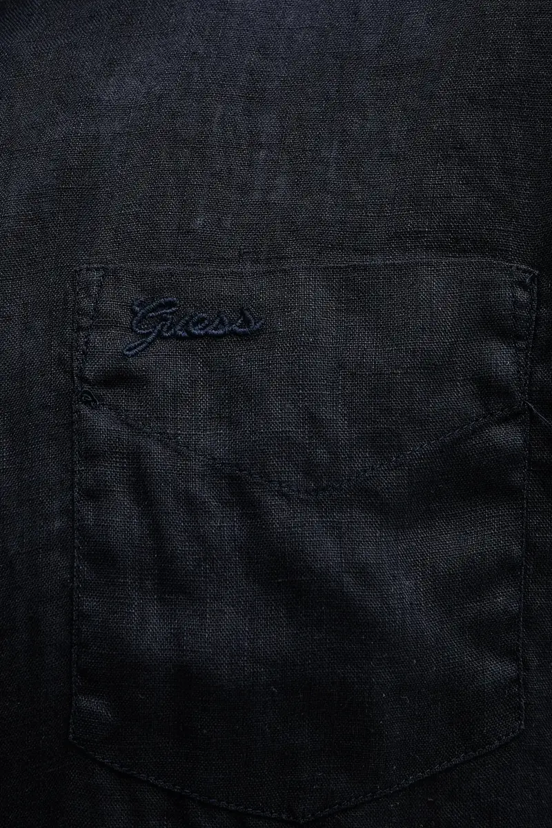 camicia di lino NAPA colore blu navy M5GH73 WH3J0 miniatura 5