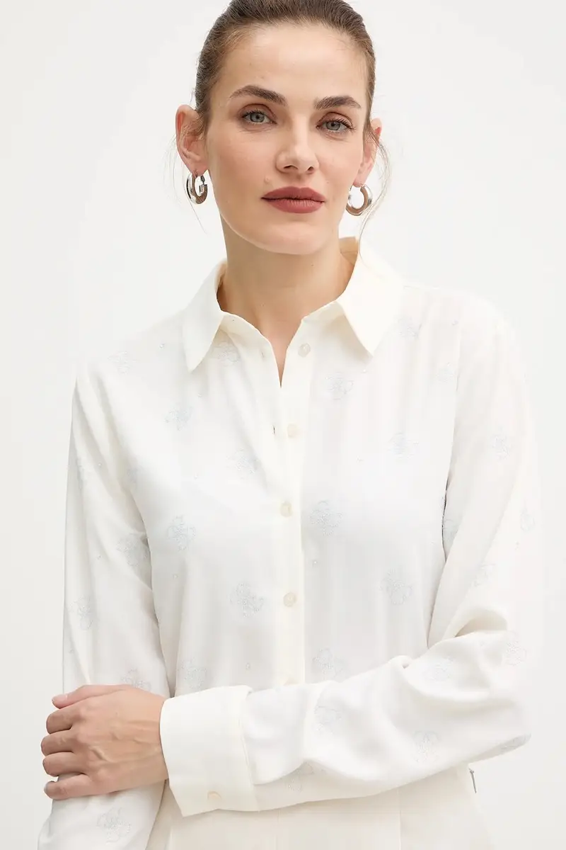 camicia donna colore beige W5BH80 W2982 miniatura 4