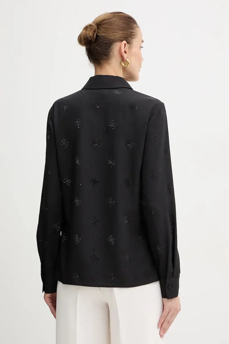 camicia donna colore nero W5BH80 W2982 miniatura 3