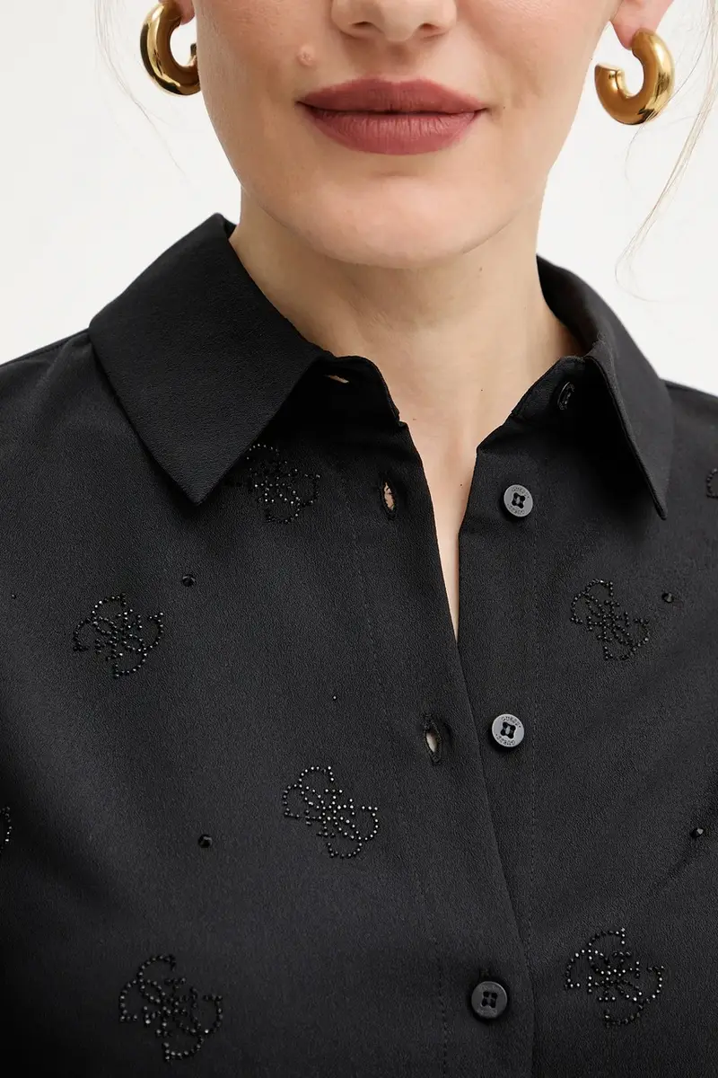 camicia donna colore nero W5BH80 W2982 miniatura 5