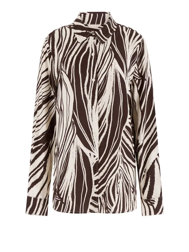 camicia fantasia guess bastienne da donna - marrone