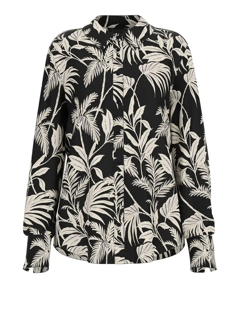 camicia fantasia guess concetta buttons da donna - nero Floreale