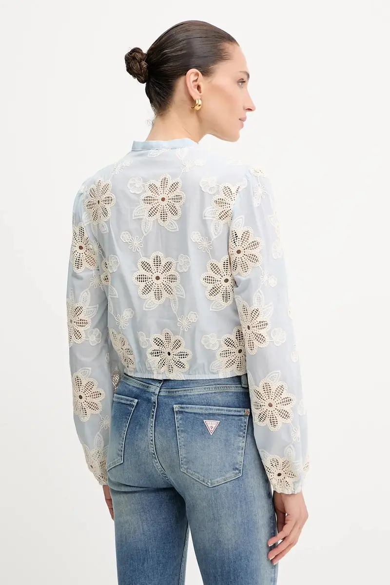 camicia in cotone HAZEL donna colore blu W5YH1B WHEO0 miniatura 3